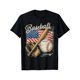 thumbnail image 1 of American Flag Baseball Player Bat Fan Catcher Pitcher USA T-Shirt, Breathable, Moisture Wicking, Casual Comfortable Top Streetwear Fashion Casual Summer Tee, Short Sleeve T-Shirt, The Best Gift for K, 1 of 7