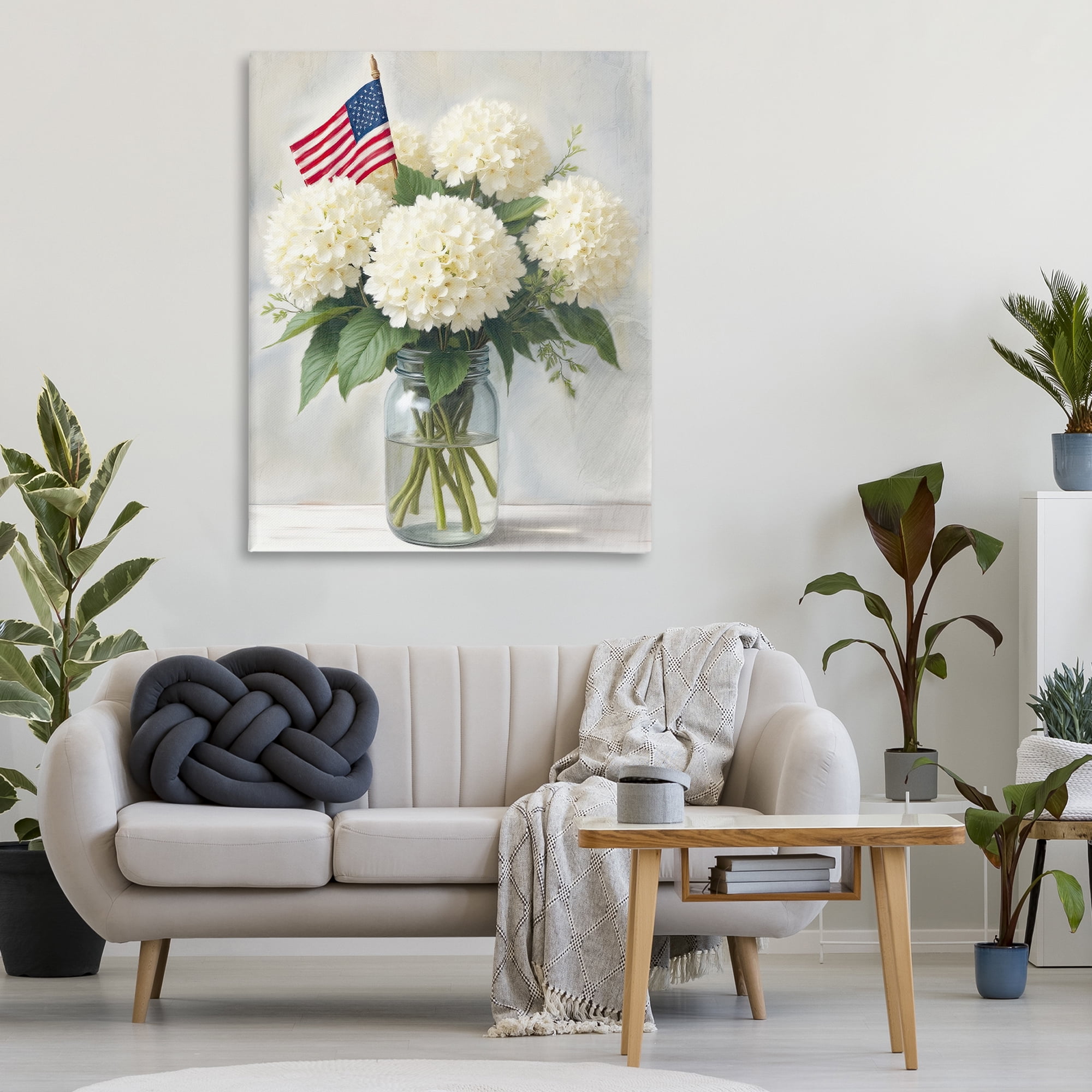 Stupell Industries Festive Patriotic Hydrangea Canvas Wall Art, design by Kim Allen