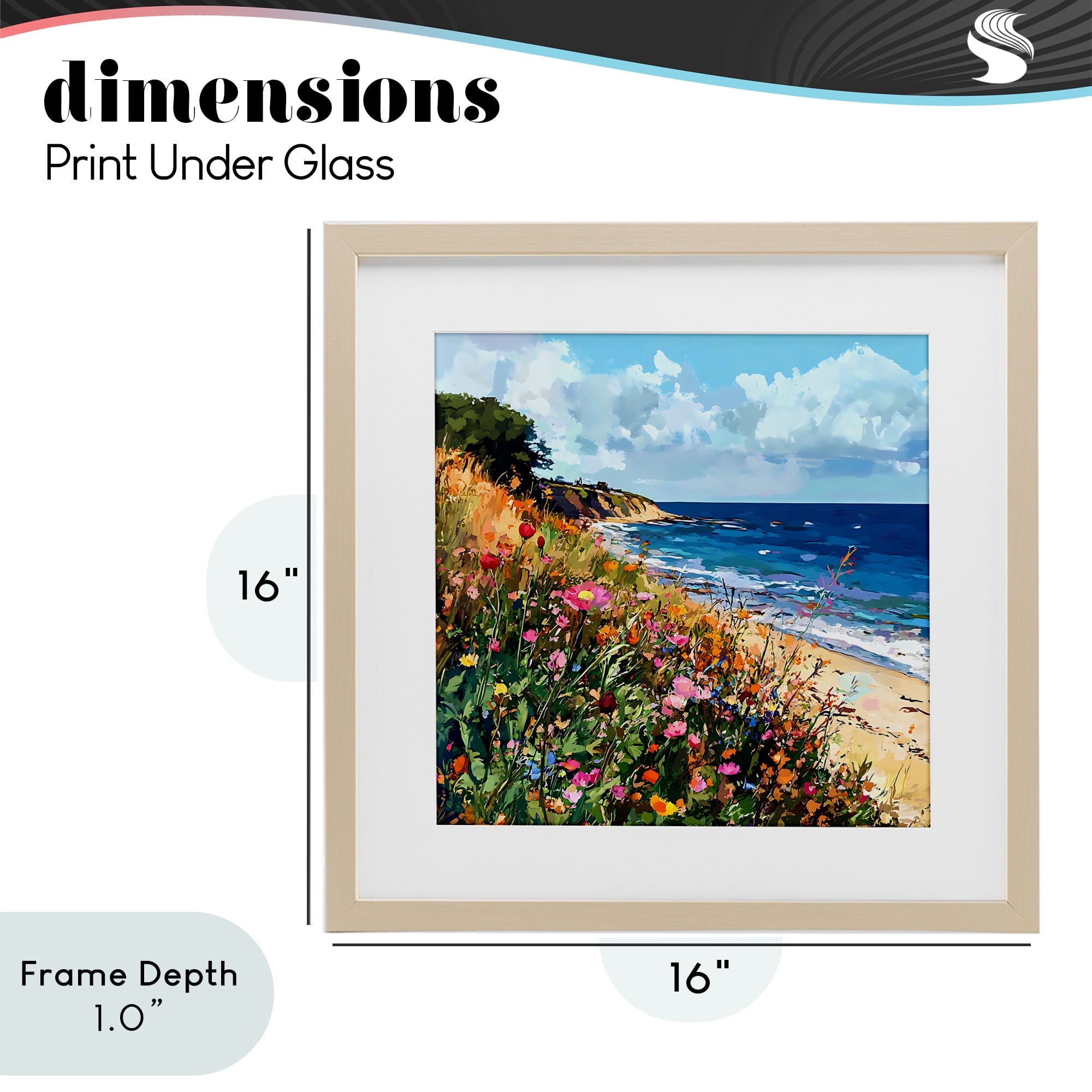 Stupell Industries Enchanted Oceanside Meadow Birch Framed Print Under Glass, design by Creative Studio