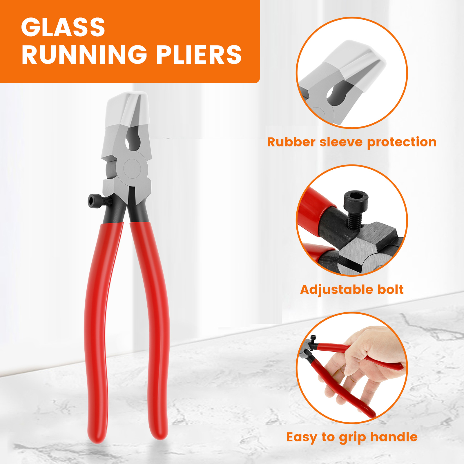 Ikoopy Glass Cutting Kit Practical Glass Cutter Tool Kit with Running Pliers Breaking Pliers Oil Dripper Tool Bag for Tile Mirror Stone DIY Project