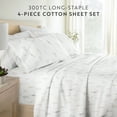 thumbnail image 4 of Noble Linens 4 Piece 300TC Cotton Printed Sheets, Wild Garden White, Full, 4 of 10