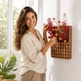thumbnail image 7 of Woven Wall Basket,Rectangular Wall Mount Storage Box with Rope for Home Office Bathroom, 7 of 7