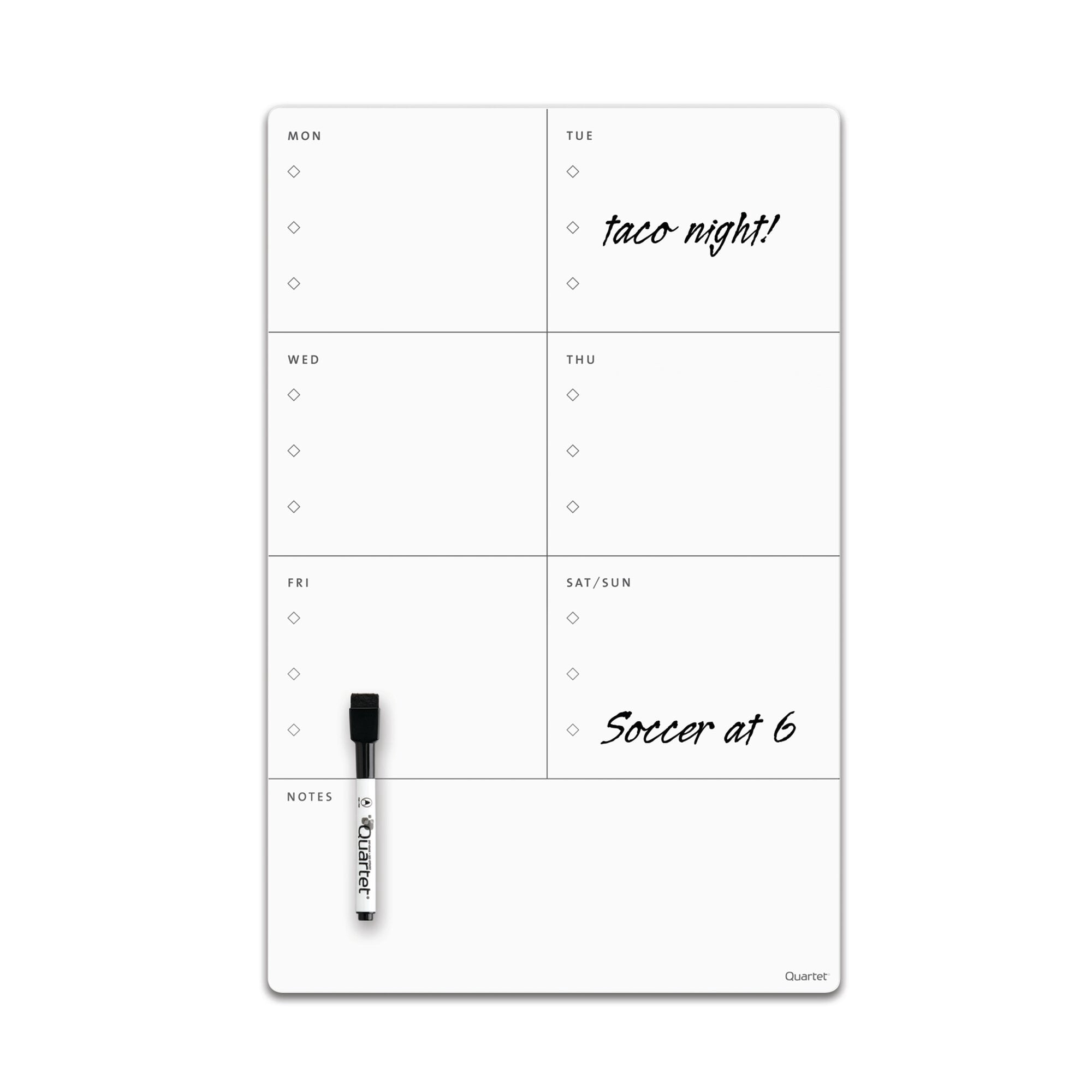 Quartet Dry-Erase Weekly Planner Magnet, 11" x 17"