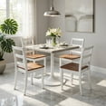 thumbnail image 4 of Demi Bonn Set of 4 Dining Chairs,Solid Rubber Wood Legs Ladder Back,400 lbs Capacity,Rustic Brown, 4 of 8