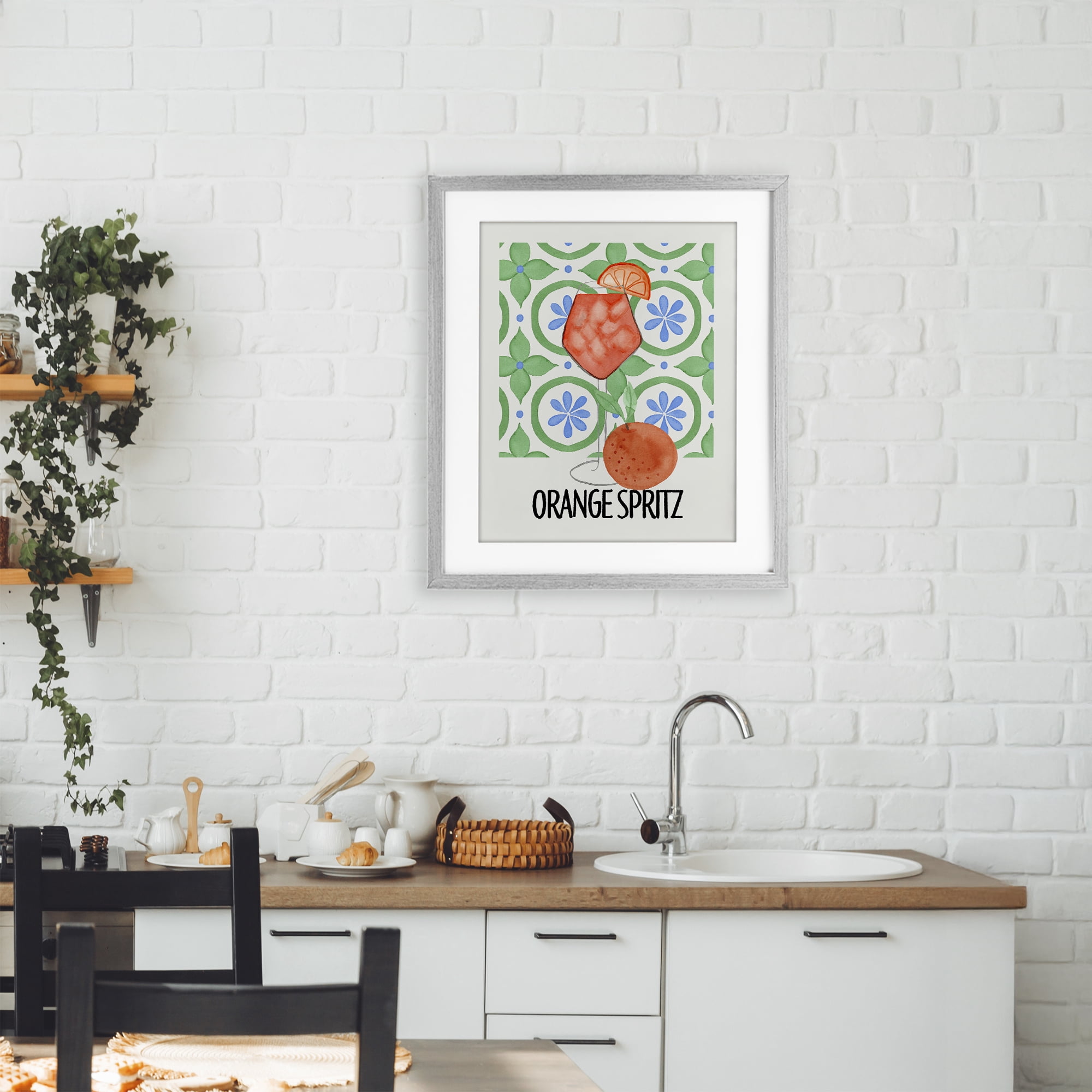 Stupell Industries Orange Spritz On My Mind Gray Framed Print Under Glass, design by Nina Jacobs