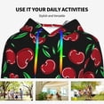 thumbnail image 4 of Salouo Cherry Pattern Hoodie Sweatshirts for Women, Autumn Pullover Hoodie Workout Sweat Women's Long Sleeve Preppy Sweatshirts-XX-Large, 4 of 7