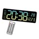 thumbnail image 5 of Reloj digital de escritorio de 16 pulgadas, despertador LED, control remoto, montaje en pared, día Verde, 5 of 9