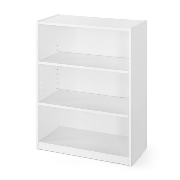 Mainstays 3-Shelf Bookcase with Adjustable Shelves, White
