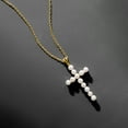 thumbnail image 3 of Ross-Simons 3.5-4mm Cultured Pearl Cross Pendant Necklace in 18kt Gold Over Sterling, Women's, Adult, 3 of 5
