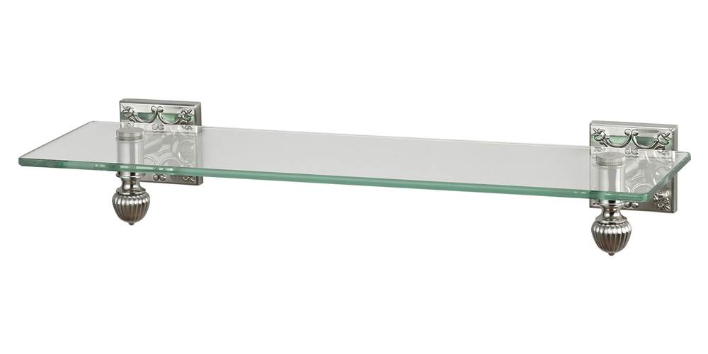 Glass Shelf in Brushed Steel Finish