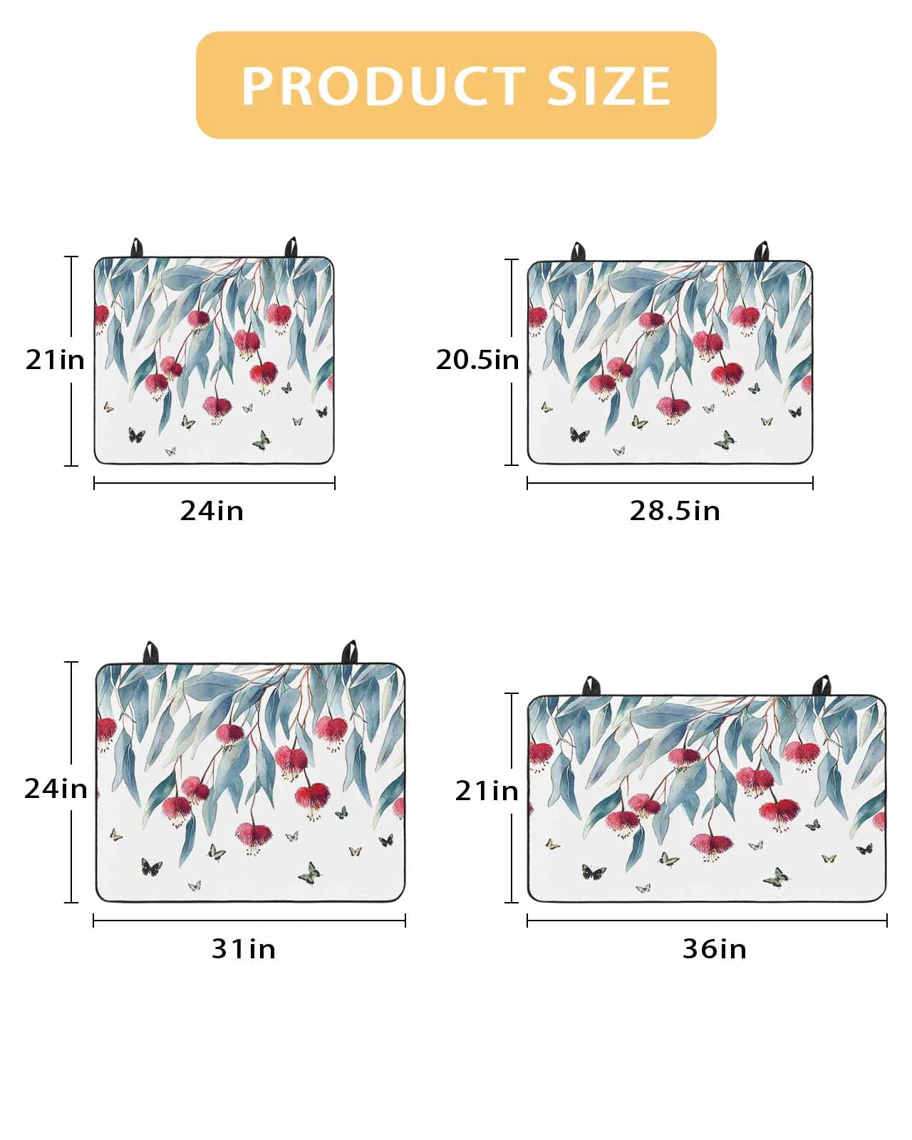 nqOlkjepod Large Induction Cooktop Protector Mat 24"x21", Botanical Leaves Stove Top Covers for Electric Stove, Spring Floral Butterfly Pastoral Stove Burner Cover Mats, Glass Top Stove Cover