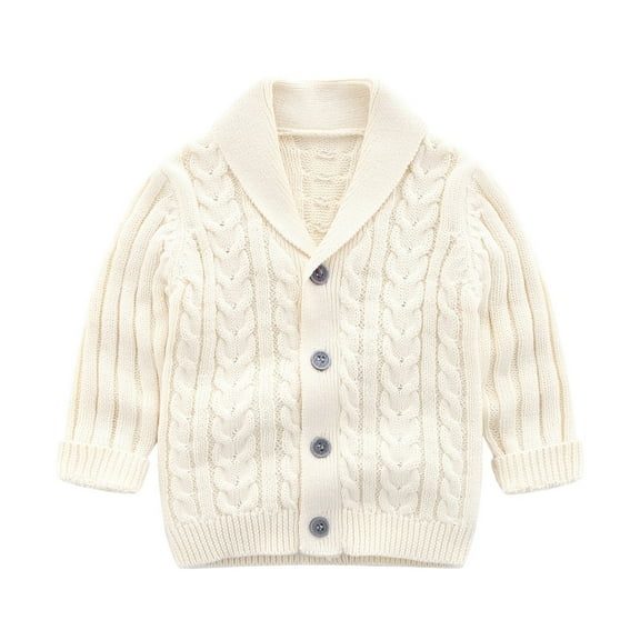 Infant Baby Boys Crochet Cardigan Chunky Knit Sweater V-Neck 𝐔niform Cardigan Button up Knitted Sweater Jacket Tops