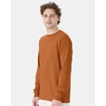 thumbnail image 2 of Hanes Mens ComfortWash Garment Dyed Long Sleeve Tee, S, Texas Orange, 2 of 5