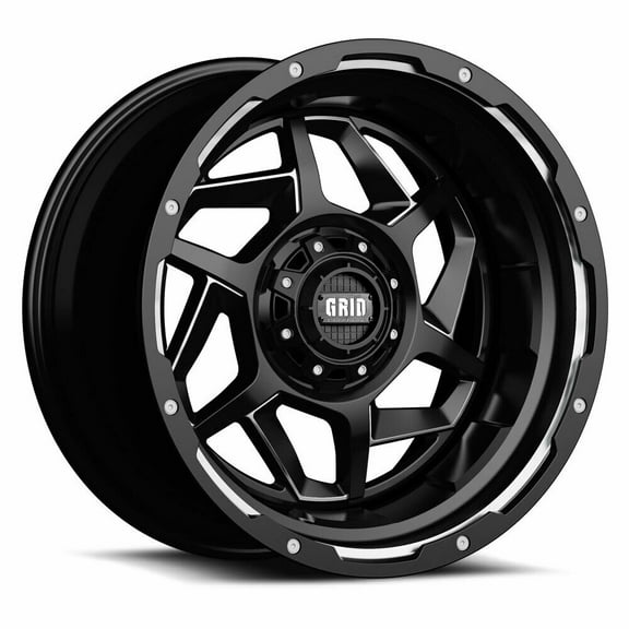 Grid Custom Wheel for 20x9 inch Gloss Black w/Milled Accents D2955M151
