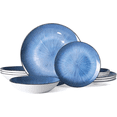 thumbnail image 3 of 12 Piece Dinnerware Set ，Chip Resistant, Dinnerware Sets, Plates, Dishes, Bowls, Service for 4, Blue And White, 3 of 7