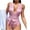 Pink, variant on Women's Solid Color Sequin V-Neck Tie Backless Tight Bikini One-piece Swimsuit Glitter Lace Up Backless Tight Fitting Bikini Swimsuit for Pool Party White M