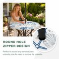 thumbnail image 5 of Round Outdoor Tablecloth with Umbrella Hole and Zipper, Blue Beige Coastal Fitted Table Cover with Elastic Edge for 36-44 Inch, Summer Beach Starfish Coral Nautical Waterproof Patio Tablecoths, 5 of 9