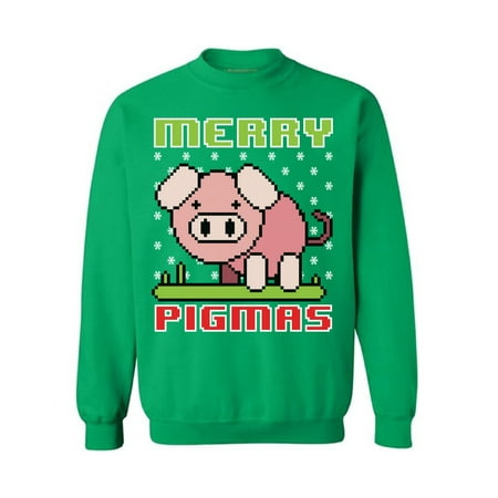 Awkward Styles Merry Pigmas Sweatshirt Ugly Christmas Pig Sweater Women's Christmas Ugly Sweater Christmas Gifts for Pig Lovers Christmas Piggy Sweatshirt for Men Funny Pig Ugly Christmas