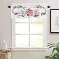 thumbnail image 2 of Skeleton Window Curtain Valance for Kitchen Windows/Bathroom/Living Room/Bedroom Privacy Decorative Rod Pocket Short Window Valance Curtain, 52" W x 18" L, Skull Skeleton Bone Pink Rose Flowers, 2 of 2