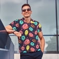 thumbnail image 4 of Yiaed Donuts1Print Men's Short Sleeve Polo Shirt,Golf Polo for Men Three-Button Golf Shirt Athletic Casual Collared T-Shirt- 4X-Large, 4 of 7