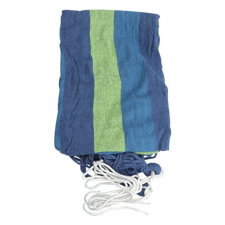 GOOHOCHY Blue Canvas hammock for Outdoor Camping with Stripes Pattern Lightweight and Portable for Single Person Use 70 Inches