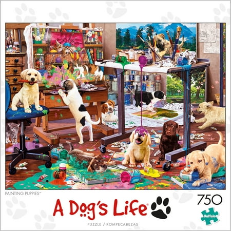Buffalo Games - Dog Days - Painting Puppies - 750 Piece Jigsaw Puzzle