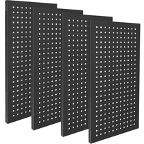 4 Pack Metal Pegboard Panels 24" x 12" Black Heavy Duty Steel Pegboard Wall Organizer, Garage Utility Tools Pegboard Storage System for Workbench, Shop, Shed Modular Peg Board Organizer Board Kit
