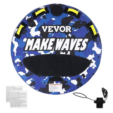 VEVOR Towable Tube for Boating,340 lbs,1-2 Riders Inflatable Boat Tubes and Towables, 51.8" Round Water Sport Towable Tube for Boat to Pull, Full Nylon Cover, EVA Grab Handles and Speed Safety Valve