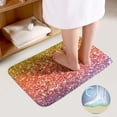 thumbnail image 3 of Rainbow Glitter Sparkle Bathroom Rugs, 2 Pieces Bath Rug Mat U Shaped Toilet Rugs, Soft Absorbent Bath Rugs, Machine Washable, Non-Slip Bath Mats For Tub, Shower And Bath Room, 3 of 6