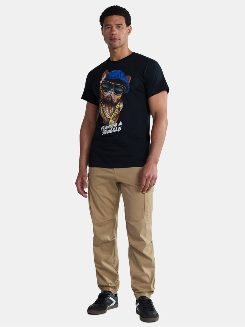 Humor Men's and Big Men's Rapper Bulldog Cotton Graphic Tee with