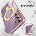 thumbnail image 4 of Dteck for Samsung Galaxy S24 Case with Magnetic Ring Stand, Compatible with MagSafe, Full Camera Lens Protection, Luxury Plating Slim Cover Samsung S24 Phone Cases for Women Men,Purple, 4 of 4