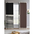 thumbnail image 2 of Brown Black Sheer Curtains 63 Inch Length 2 Panels Set for Living Room/Bedroom, Modern Abstract Art Farmhouse Striped Kitchen Curtains Grommet Semi-Sheer Curtains Drapes Window Treatments 42"x63"x2, 2 of 7