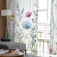 thumbnail image 4 of Spring Floral Sheer Curtains 72 Inches Long 2 Panels Set, Window Sheer Curtains for Living Room/Bedroom, Colorful Botanical Wildflower Summer Light Filtering Rod Pocket Curtain 52'' x 72'' x 2, 4 of 7