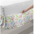 thumbnail image 2 of Dragonfly Bed Skirt, Insects Winged Freedom Colorful Animal Childish Illustration, Elastic Bedskirt Dust Ruffle Wrap Around for Bedding Decor, 4 Sizes, Multicolor, by Ambesonne, 2 of 2