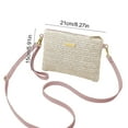 thumbnail image 3 of Woven Envelope Purse 8.27x5.91x0.59in Textured Clutch Bag Beige Pink Khaki Brown Red Mini Satchel Crossbody Bag Casual Compact Evening Satchel Lightweight Essential​, 3 of 7