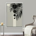 thumbnail image 2 of PixonSign Framed Canvas Print Wall Art Duotone Tropical Mid-Century Leaf Collage Abstract Shapes Illustrations Modern Art Boho Decorative Chic for Living Room, Bedroom, Office - 16"x24" WHITE, 2 of 5