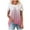 Pink, variant on UAMVSH Womens Blouses Summer Gradient Short Sleeve Shirts Pleated V Neck Asymmetrical Hem Loose Fit Tops Fashion Clothing