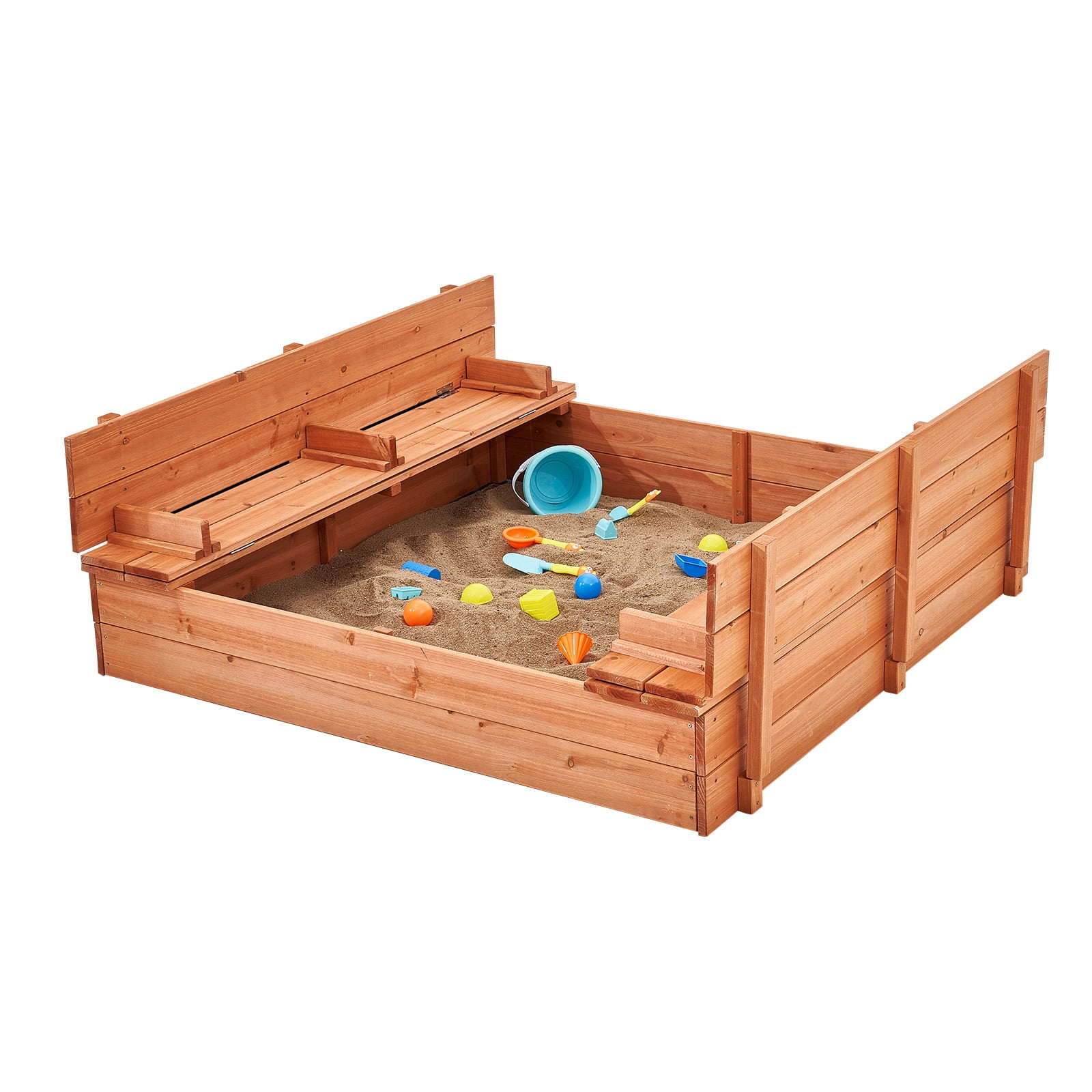 KFFKFF Wooden Sandbox, Dimensions 52.4x47.2x16.9 inches, Featuring
