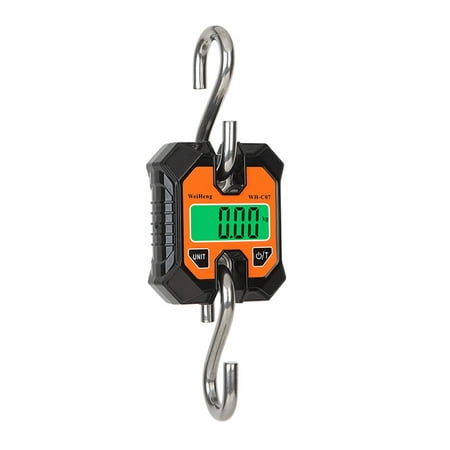 

WeiHeng 100kg/50g Portable Electronic Hanging Scale Multifunctional Small Electronic Scale KG Catty LB Unit Switching LCD Display with Backlight Home Huntings Fishing Weighing with Hook