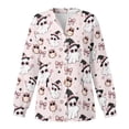 thumbnail image 5 of Binienty Halloween Scrub Jacket for Women Long Sleeve Pink Medical Uniforms Lightweight Breathable Medical Scrubs Moisture-Wicking for Hospital Fitted Registered Nurse Medical Assistant Essentials, 5 of 7