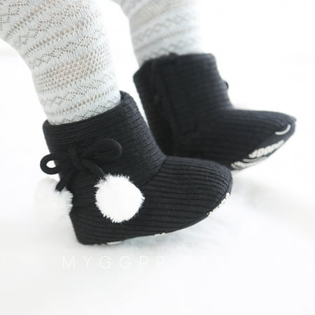 

QILINXUAN Newborn Boy Girls Baby Anti-Skid Soft Sole Plush Ankle Snow Boots Crib Shoes Toddler Winter Warm Booties Prewalker