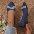thumbnail image 5 of KIJBLAE Women's Solid Rhinestone Full Cover Flats, Low Cut Slip On Lazy Soft Sole Casual Moccasins Navy 43, 5 of 9