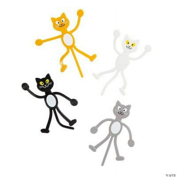 Cute Cat Bendables, Birthday, Party Favors, Toys, 24 Pieces