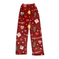 thumbnail image 6 of Women's Casual Fashion Christmas Pajama Pants, Long Sleepwear Trousers for Sports and Home Use, Comfortable and Soft Material for Nightwear and Lounging,Deep Red,2XL, 6 of 6