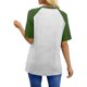 thumbnail image 4 of Camisetas de manga corta de verano para mujeres Moda de manga de raglan Color bloqueado cuello redondo Blusa casual Camisetas de manga corta de mujer Casual, 4 of 7