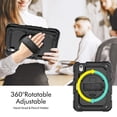 thumbnail image 3 of Case for iPad Mini 7 A17 Pro 2024/Mini 6 2021 8.3 Inch 7th/6th Gen with Screen Protector, 360 Degree Rotating Kickstand Hand Strap Shockproof Cover with Shoulder Strap, Black, 3 of 7