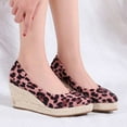 thumbnail image 6 of ZRBYWB Women's Sandals Leopard Print Toe Espadrilles Soles Jute Platform Heels For Ladies Wedge Shoes, 6 of 9