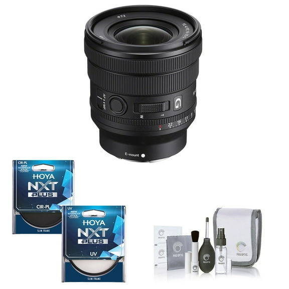 Sony FE PZ 16-35mm f/4 G Lens for Sony E Bundle with Hoya NXT Plus 72mm 10-Layer HMC Multi-Coated CPL and UV Filters kit, Cleaning Kit