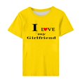 thumbnail image 1 of Qiopertar Clearance à Moins de 5$ T-shirt Homme Édition Couple Imprimé Amour Col Rond Manches Courtes, 1 of 3