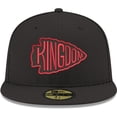 thumbnail image 2 of Men's New Era Black Kansas City Chiefs Omaha 59FIFTY Fitted Hat, 2 of 6